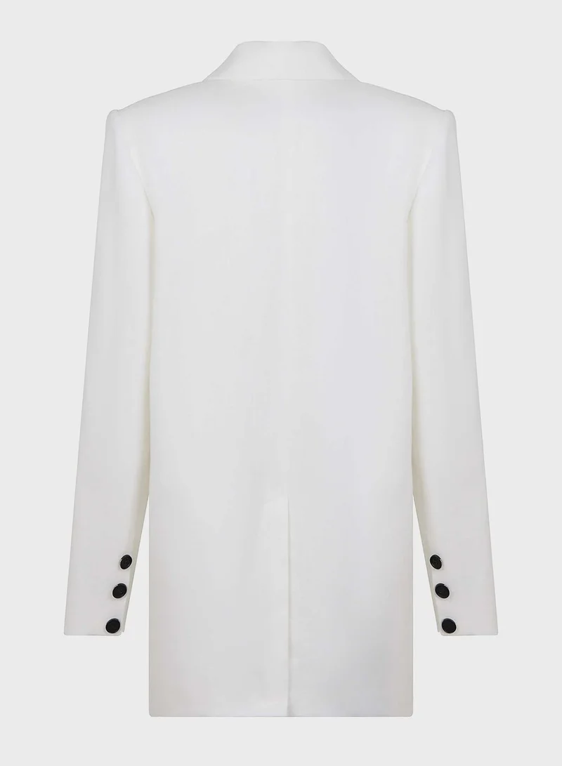 Nocturne Linen Button Detail Coat