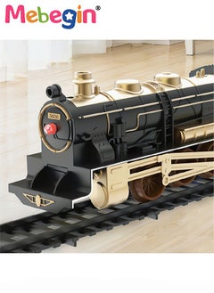 MEBEGIN Electric Model Train Set for Kids, Engine Cargo Car with Long Track, Classic Train Set with Sound Battery-Powered Toy Gift for Kids Boys Girls Age 3+,Blue  - Image 2