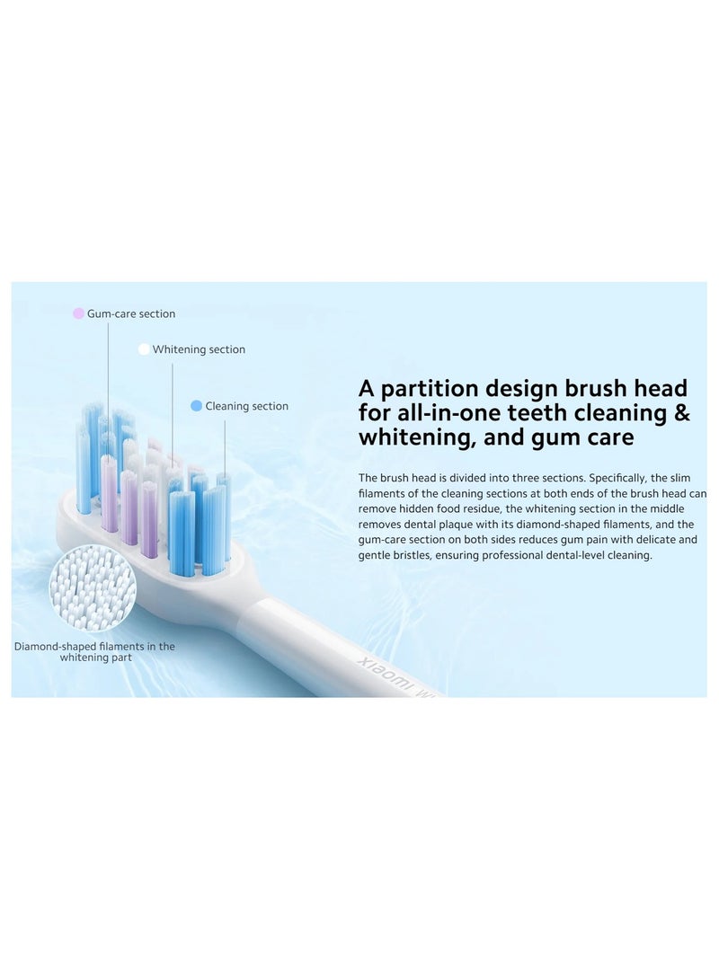 Xiaomi Smart Electric Toothbrush T501 Replacement Heads (White Pro) (2-Pack)-Dark Gray - Image 4