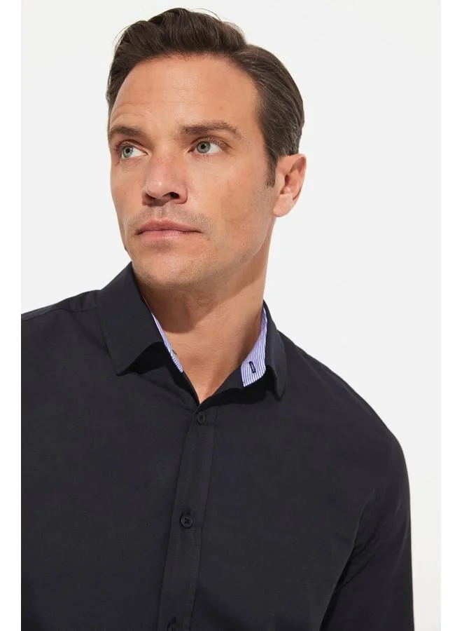 جون June Men Regular Fit 100% Cotton Oxford Shirt Navy