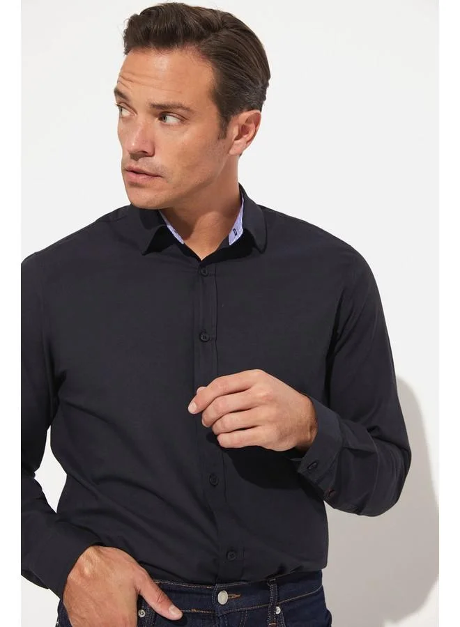 جون June Men Regular Fit 100% Cotton Oxford Shirt Navy