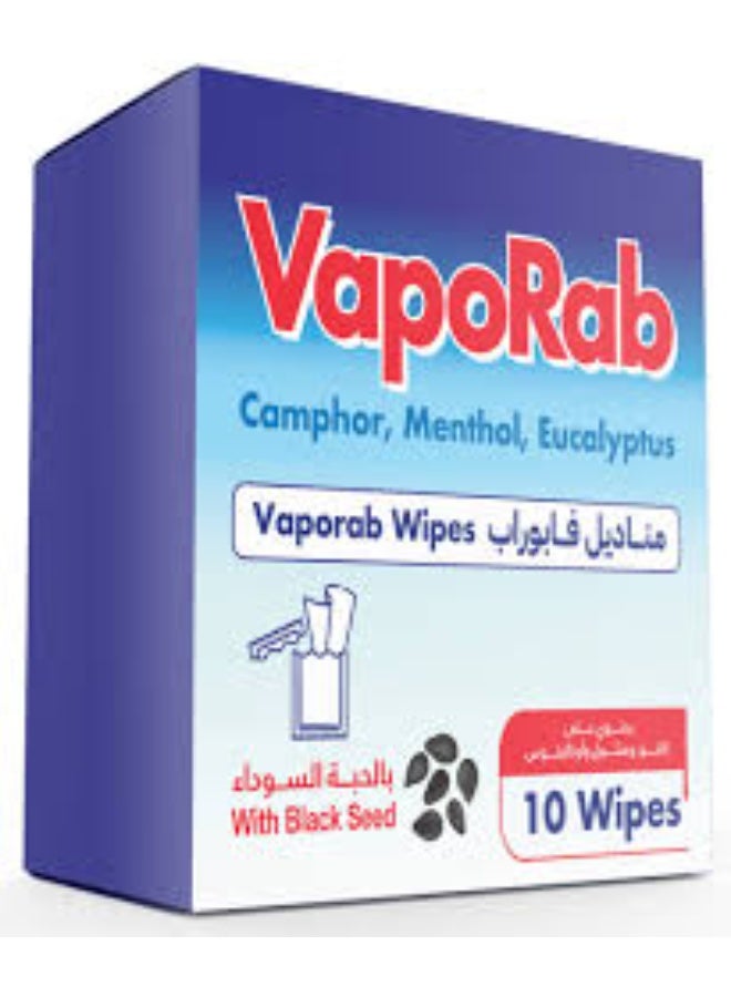 VAPORAB CAMOHOR,MENTOL,EUCALYPTUS WIPES 10 WIPES