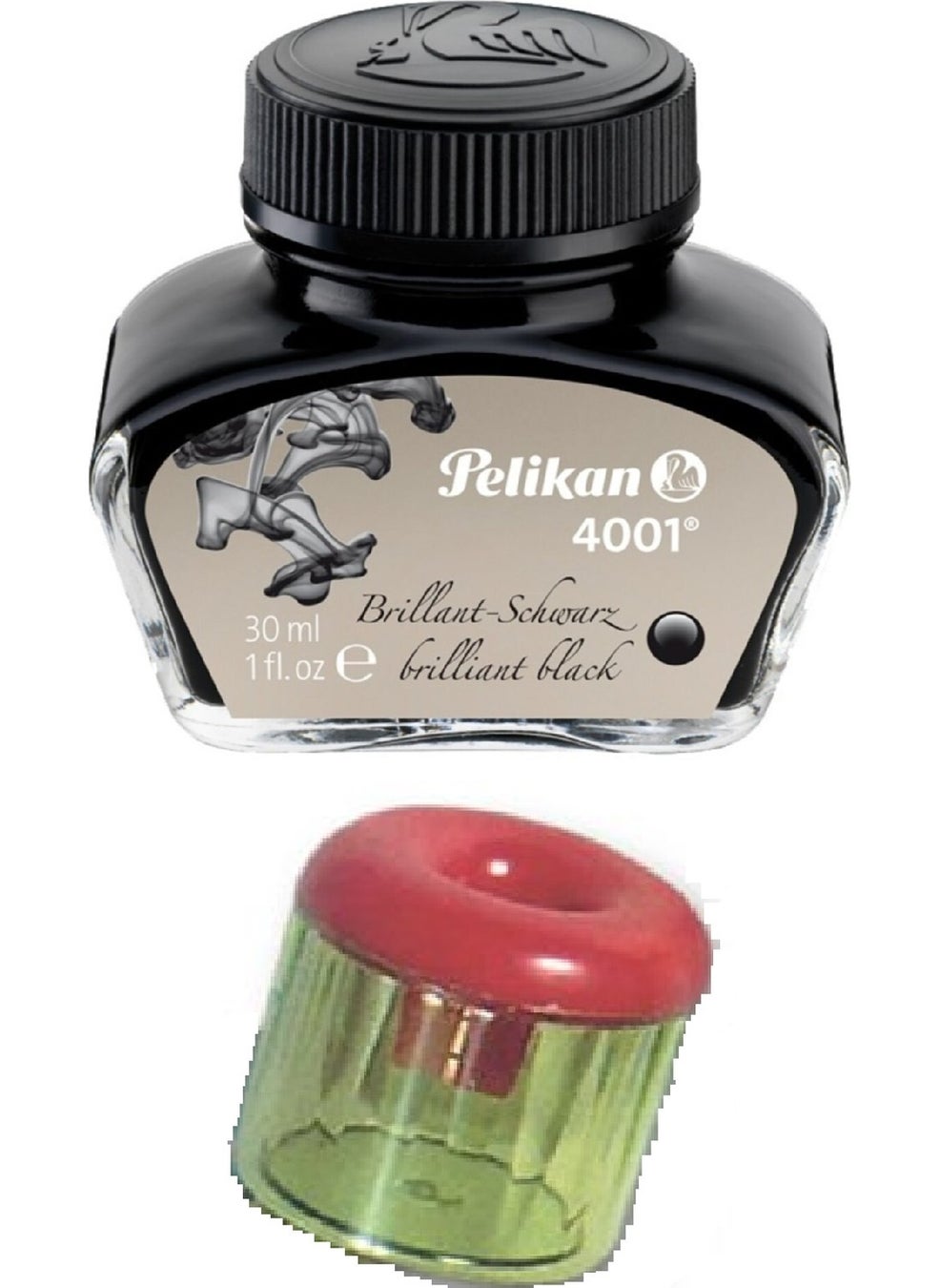 Pelikan Black Fountain Pen Ink 30 ml Bottle and Inkwell 