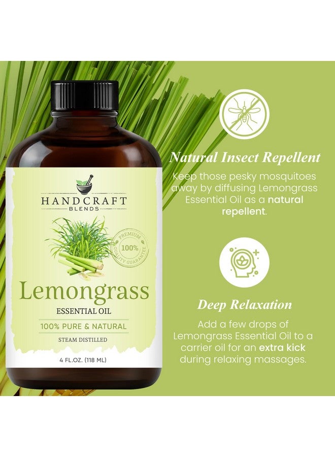 handcraft Blends Lemongrass Essential Oil Huge 4 Fl Oz 100% Pure And Natural Premium Grade With Glass Dropper - Image 5