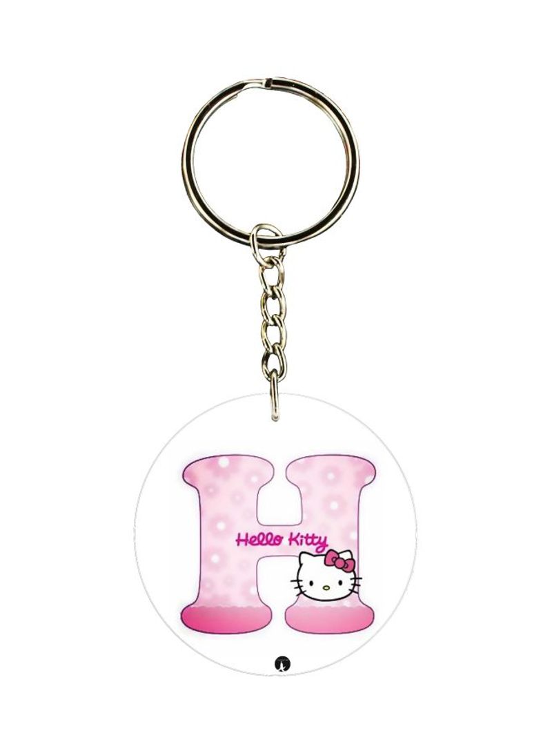 H Letter Cartoon Themed Dual Sided Keychain
