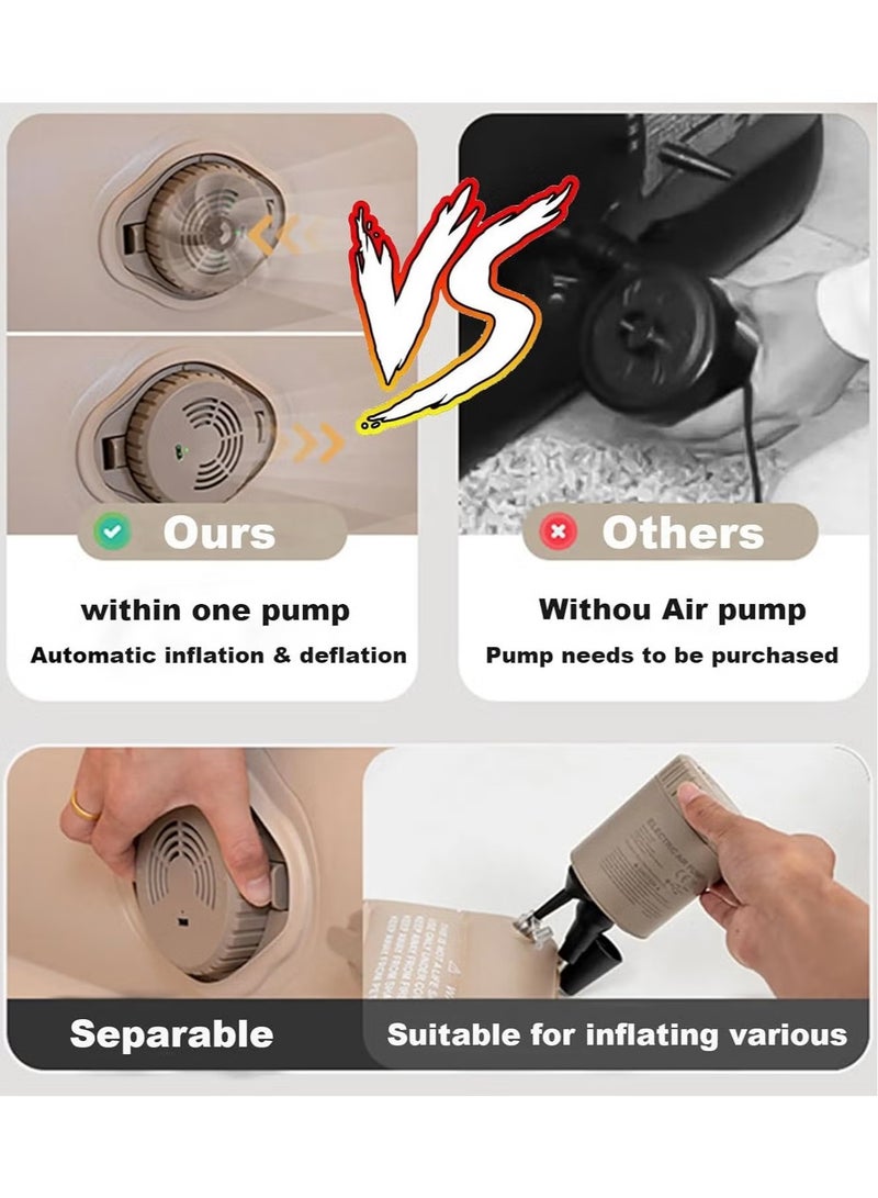 TIGER Portable Inflatable Air Mattress with Built-in Electric Pump  – Water-Resistant Sleeping Pad with Fast Self-Inflation & Deflation, Ideal for Home, Guests, Camping, Travel, and Outdoor Use – Comfortable and Durable - Image 4