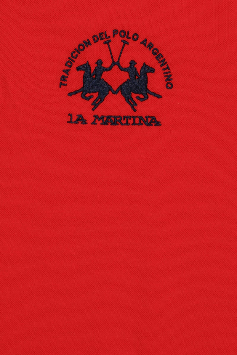 La Martina Men Regular Fit Embroidered Logo Long Sleeve Polo Shirt, Red - Image 4