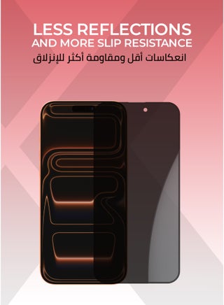 واقي شاشة خصوصية مطفي ايفون 17 برو ماكس - مقاوم للخدش، سهل التركيب، حماية من الدرجة العسكرية، مقاوم لبصمات الأصابع، طبقة طاردة للغبار. - view 2