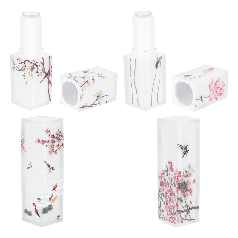 4pcs Chinese Style Lipstick Tubes Elegant Empty Lipstick Storage Containers - Image 1