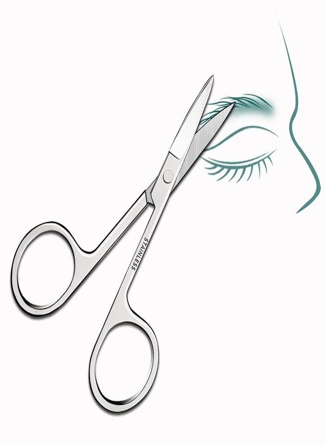 Doberyl Stainless Steel Small Scissors for Eyebrows & Eyelashes, for Beard Trimming & Moustache, Baby Nose & Facial Hair Scissors. (Combo of Curved & Round tip) - Image 5