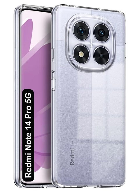 Case for Redmi Case for Redmi Note 14 Pro 5G Clear Cover Transparent Soft Flexible TPU Slim Protection Case Lightweight Cover compatible for Redmi Note 14 Pro 5G