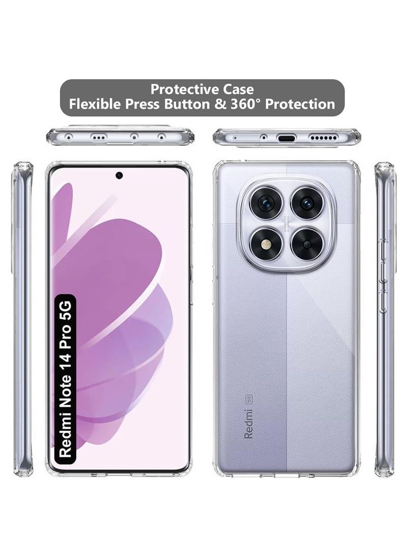 Generic - Case for Redmi Case for Redmi Note 14 Pro 5G Clear Cover Transparent Soft Flexible TPU Slim Protection Case Lightweight Cover compatible for Redmi Note 14 Pro 5G - Image 1