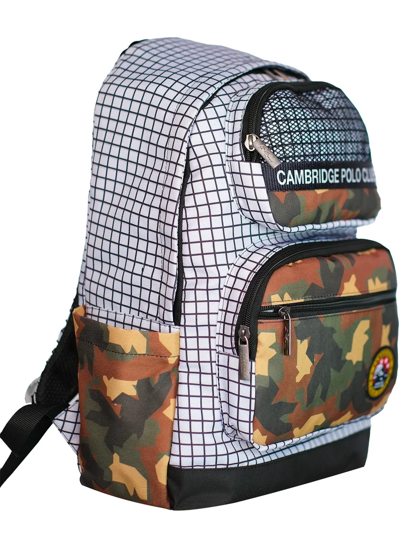 Cambridge Polo Club Camouflage Three Front Pocket Backpack