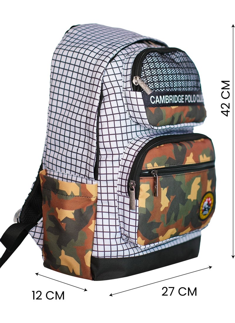 Cambridge Polo Club - Camouflage Three Front Pocket Backpack - Image 1