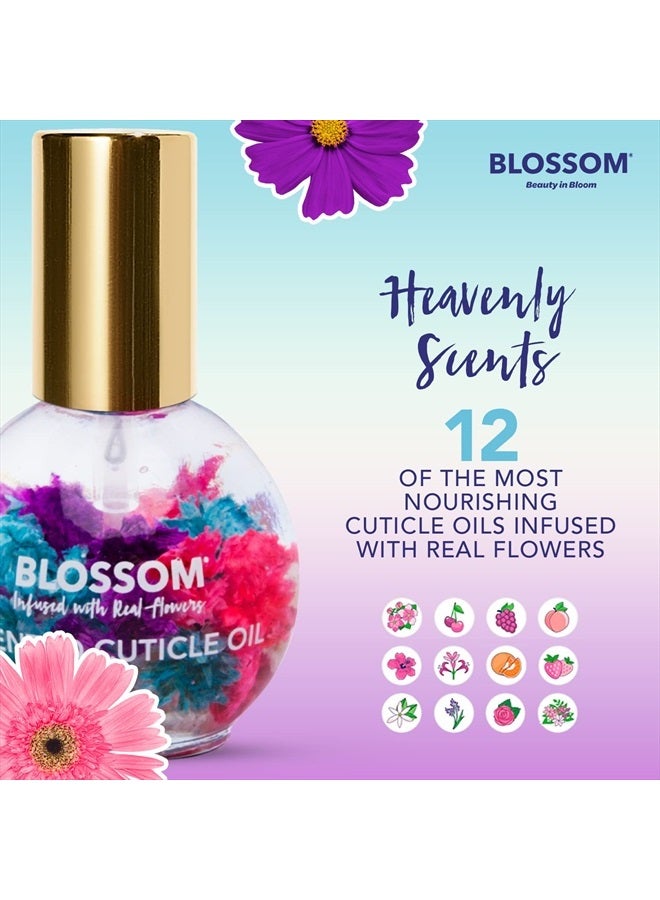 Blossom Hydrating, Moisturizing, Strengthening, Scented Cuticle Oil, Infused with Real Flowers, Made in USA, 0.42 fl. oz, Grape - Image 2
