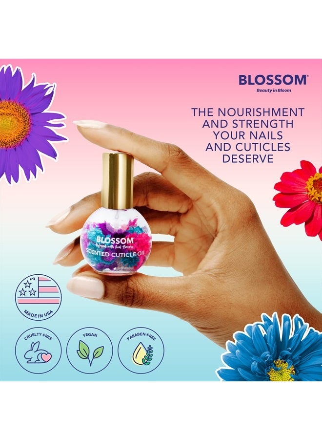 Blossom Hydrating, Moisturizing, Strengthening, Scented Cuticle Oil, Infused with Real Flowers, Made in USA, 0.42 fl. oz, Grape - Image 3