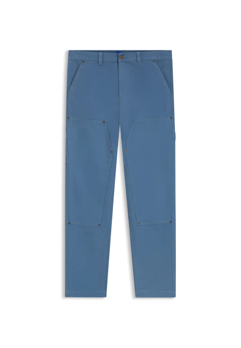 HUGO Tapered-fit trousers in cotton canvas