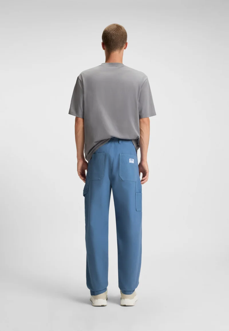 HUGO Tapered-fit trousers in cotton canvas