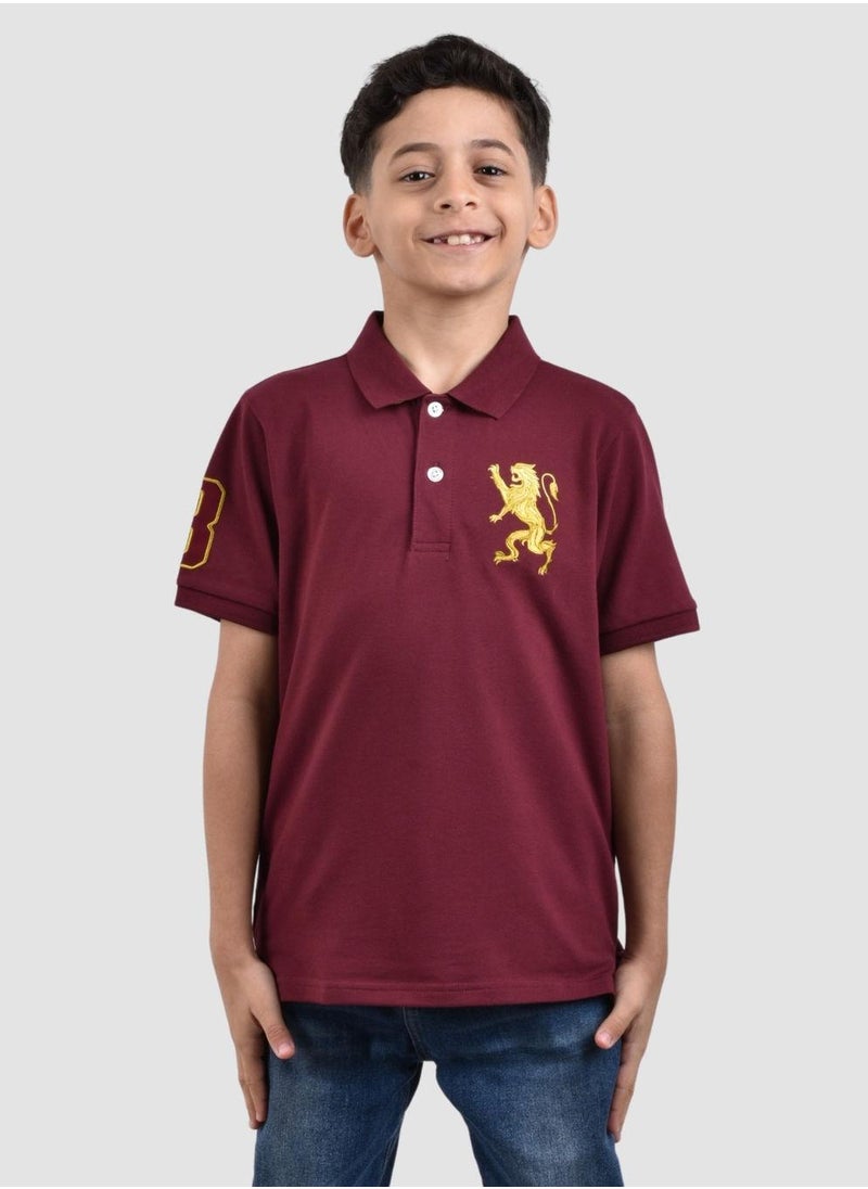 GIORDANO Junior Embroidery Short Sleeve Bold Polo  - Image 1