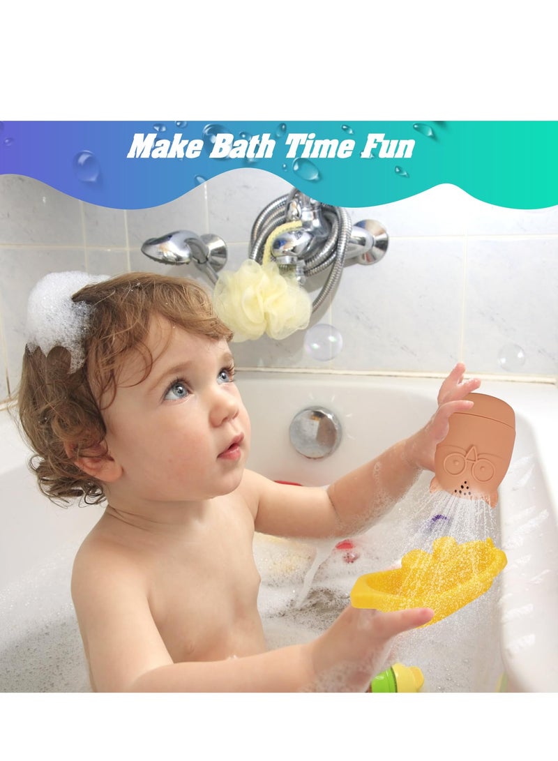 SOLARAE Bath Toys Floating Boat Train with Silicone Bath Toys, 9Pcs Mold Free No Mold Baby Bath Toys for Kids Ages 1-3, Bathtub Bath Toys for Toddlers 1-3, Infant Pool Shower Toys for 1 2 3 4 Kids Boys Girls - Image 2