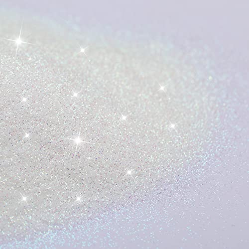 Kigeli 500g Glitter Paint Additive Silver Holographic Glitter Paint Additive Silver Holographic Metallic Sparkling Powder Mix with Acrylic for Interior Exterior Wall Ceiling Wood(White) - Image 1