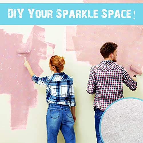 Kigeli 500g Glitter Paint Additive Silver Holographic Glitter Paint Additive Silver Holographic Metallic Sparkling Powder Mix with Acrylic for Interior Exterior Wall Ceiling Wood(White) - Image 4