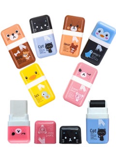 Generic 6 Pcs Pencil Erasers, Pencil Eraser Shaving Roller Case for Easy Pick Up and Removal, Animal Themed Lovely and Fun Party Favor and School Supplies for Kids, Back to school gift  - Image 1