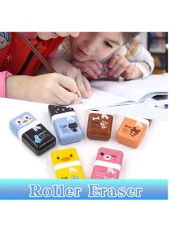 Generic 6 Pcs Pencil Erasers, Pencil Eraser Shaving Roller Case for Easy Pick Up and Removal, Animal Themed Lovely and Fun Party Favor and School Supplies for Kids, Back to school gift  - Image 5