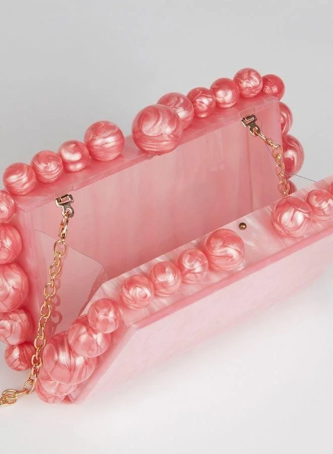 DAZED&ENGAGED Luxury pink acrylic clutch bag