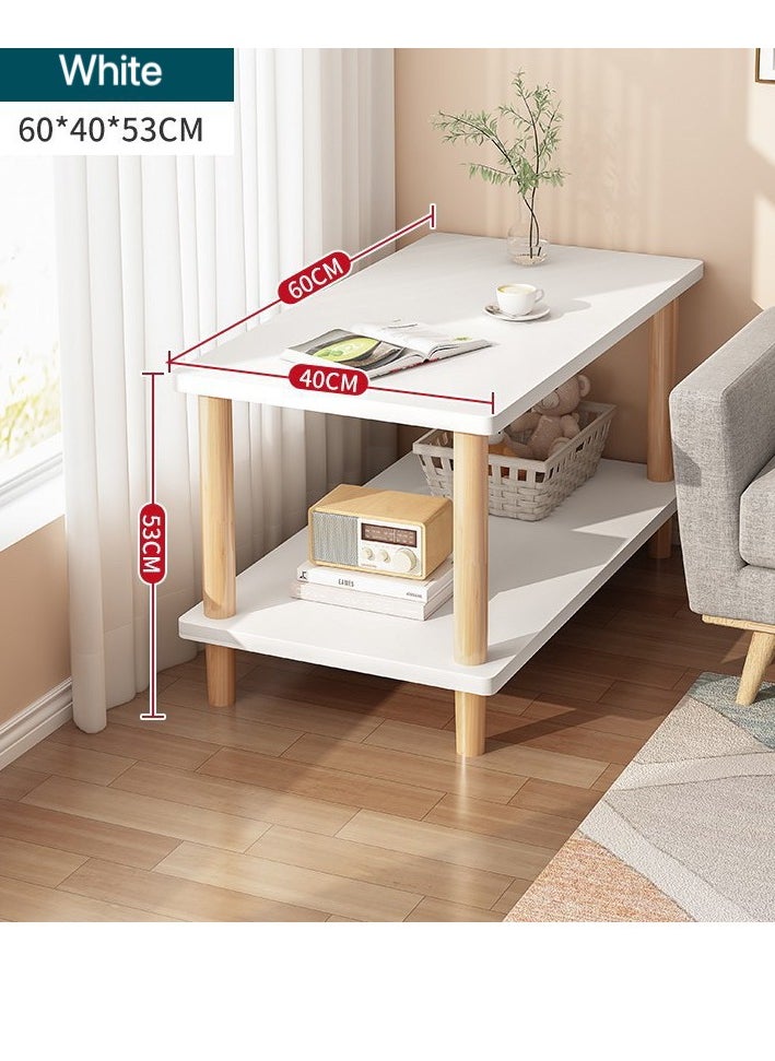 2-Tier Sofa Side Table Narrow Side Table Bedside Table Coffee Table Occupies Small Space Multipurpose  white  60*40*53 CM - pzsku/Z85514DA73BA2E6437508Z/45/1741667200/c28a4024-c76c-402c-be7b-2546c0bb21a8