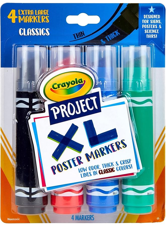 Crayola Xl Poster Markers With Classic Colors 4 Pieces Multicolour - Image 1