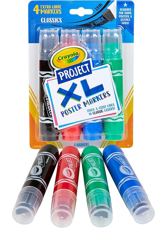 Crayola Xl Poster Markers With Classic Colors 4 Pieces Multicolour - Image 2