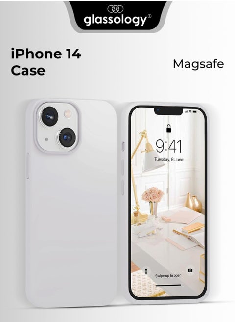 iPhone 14 Pro Case with Magsafe with Scratch-Resistant Thin and Slim Classic Shockproof Protection (White)
