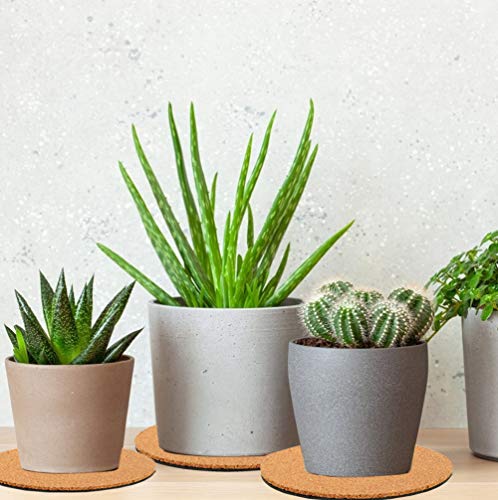 Venyat 10 Pieces 3 Sizes Cork Plant Coasters, 4/6/8 Inch Cork Plant Mats, Cork Coaster for Planters, Plant Coasters for House Plants Indoors (Nude & Black) - Image 5