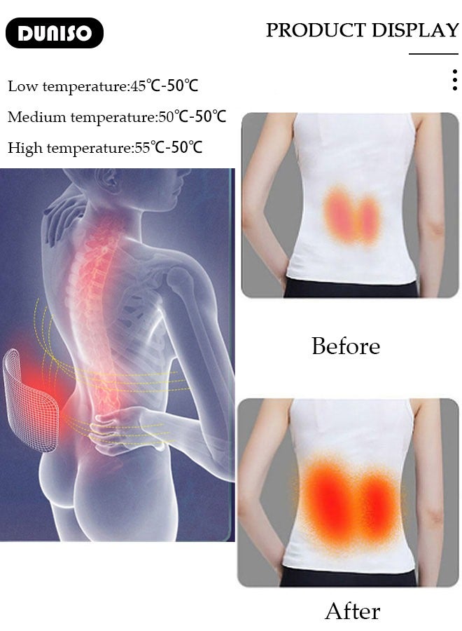 DUNISO Self-Heating Back Brace for Lower Back Pain Relief Lumbar Traction Back Support Belt with Heating Pad Magnetic Waist Strap Portable Breathable Self Heating Support Belt for Men and Women - Image 3