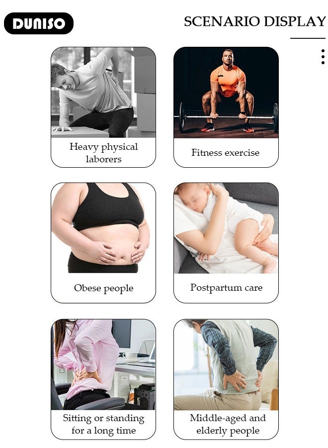 DUNISO Self-Heating Back Brace for Lower Back Pain Relief Lumbar Traction Back Support Belt with Heating Pad Magnetic Waist Strap Portable Breathable Self Heating Support Belt for Men and Women - Image 4