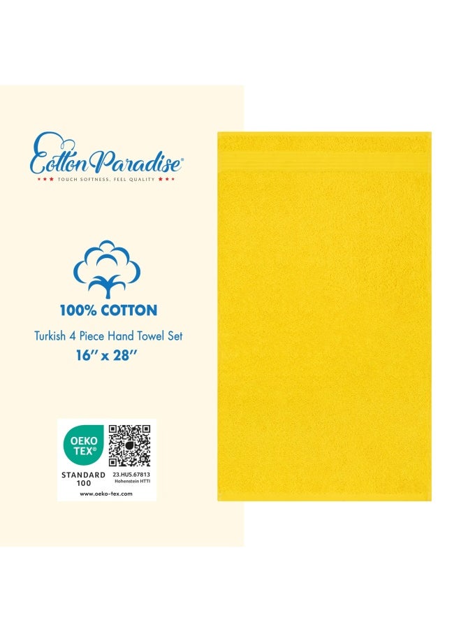 Cotton Paradise Hand Towels For Bathroom  100  Turkish Cotton 16X28 Inch 6 Piece Hand Towel Set  Soft Absorbent Face Towel Clearance Set  Yellow Hand Towels  - Image 4