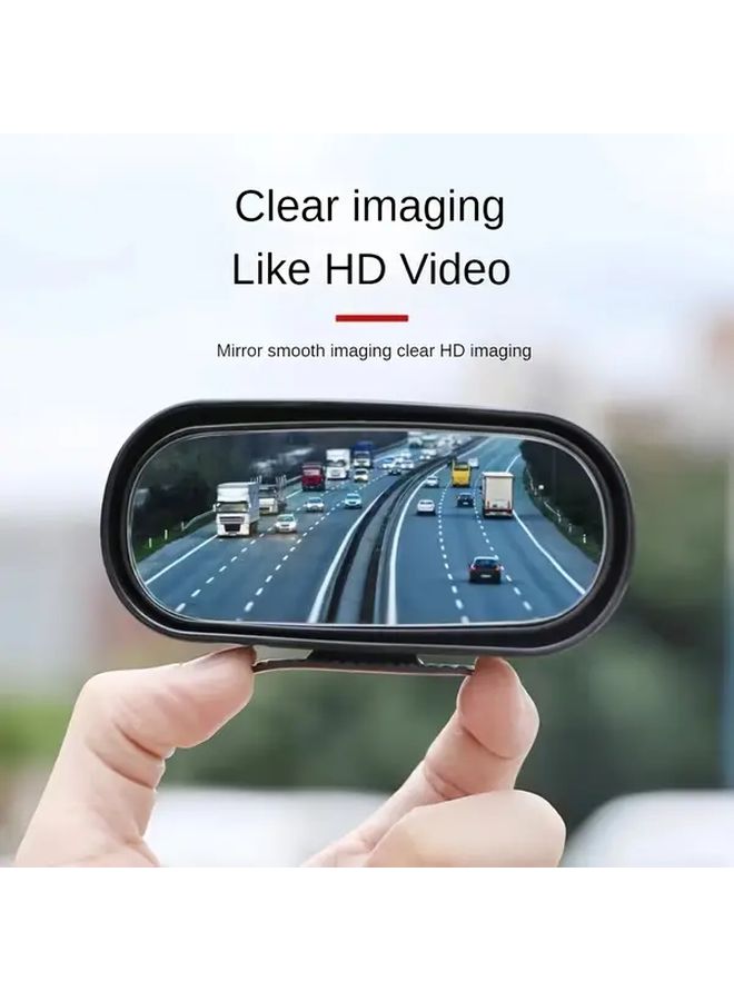 360 Degree Rotating HD Oval Blind Spot Mirror Black Left Side Installation For All Vehicles Durable Car Safety Accessory - Image 2