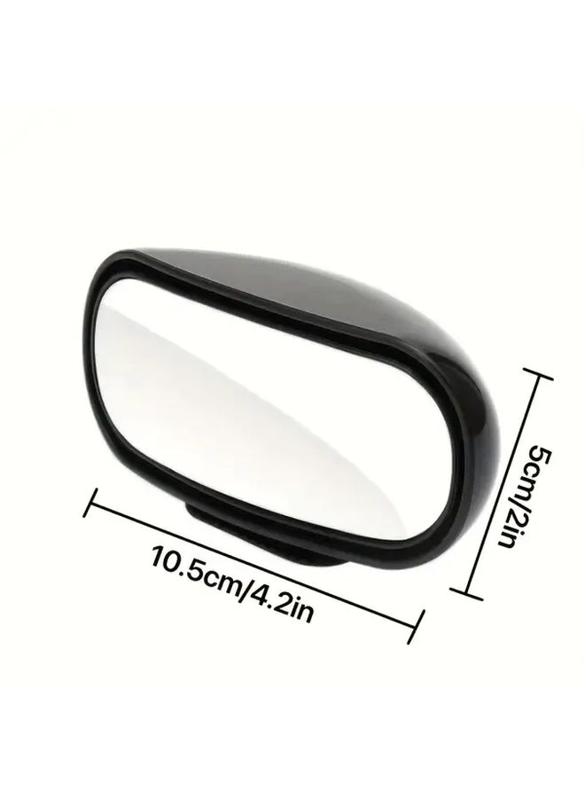 360 Degree Rotating HD Oval Blind Spot Mirror Black Left Side Installation For All Vehicles Durable Car Safety Accessory - Image 4
