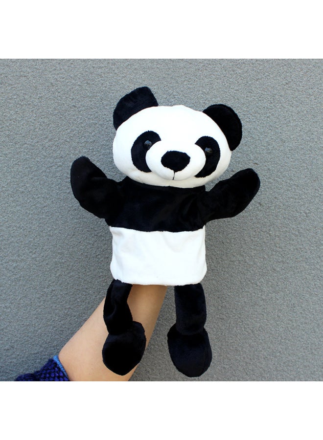 Full-body Hand Doll Toy Animal Gloves Doll Open Mouth Ventroll Doll Parent-child Interactive Performance Early Childhood Education-Color:Panda-Height:30cm Large Hand Puppet  - Image 1
