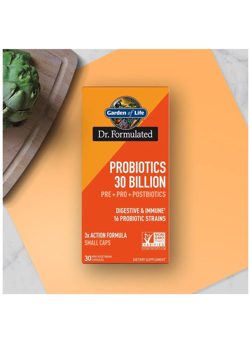 Garden Of Life Dr Formulated Probiotics 30 Billion Triple Action Formula 30 Mini Vegetarian Capsules