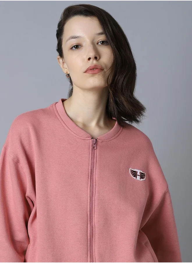 هاي ستار Women Pink Sweatshirt