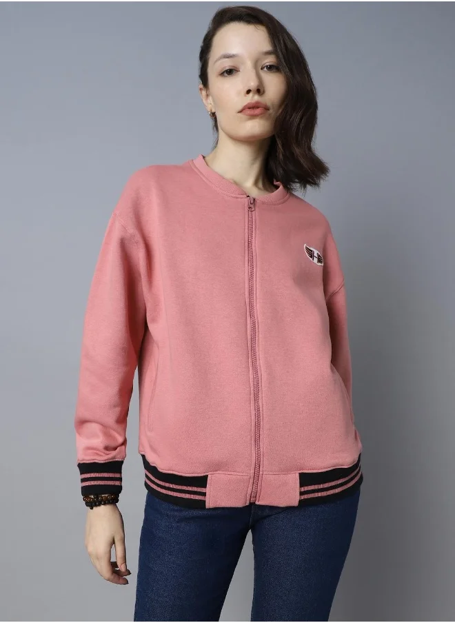 هاي ستار Women Pink Sweatshirt