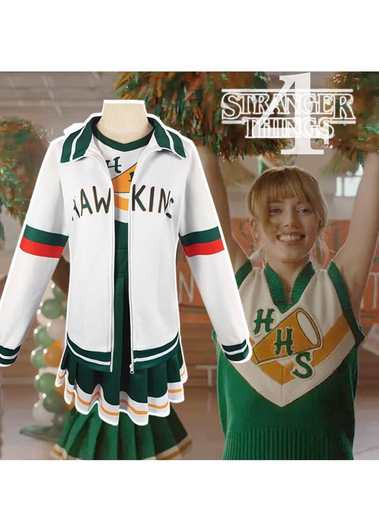 Stranger Max Things Cosplay Costumes Shirt Hoodies Sweatshirt Jacket Coat Season 4 Outfits Party Suit (Dress+coat) - Image 1