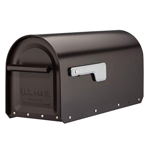 Architectural Mailboxes Sequoia Galvanized Steel Post Mount Mailbox, Compatibility Code G, 5560RZ-SR, Rubbed Bronze, Large Capacity - Image 1