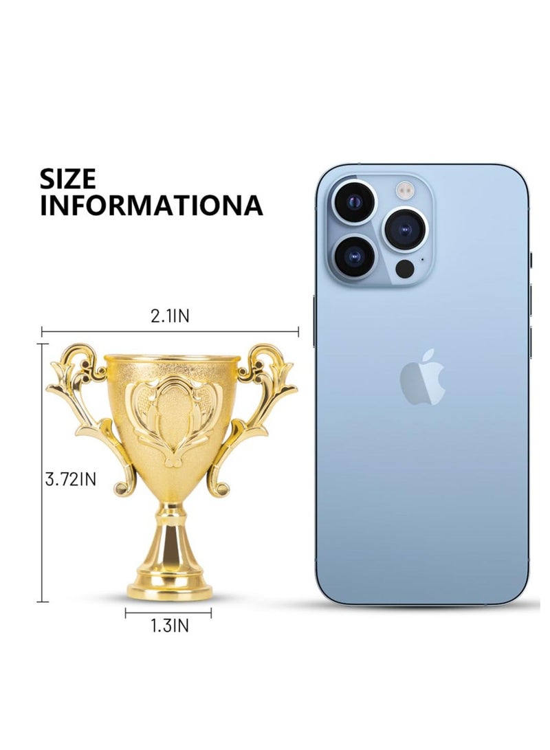 Gold Mini Trophies for Kids, 10 Pcs Trophy Award - Plastic Football Awards and Trophies Cup - Funny Trophy for Brings Joy and Recognition Party - Image 2