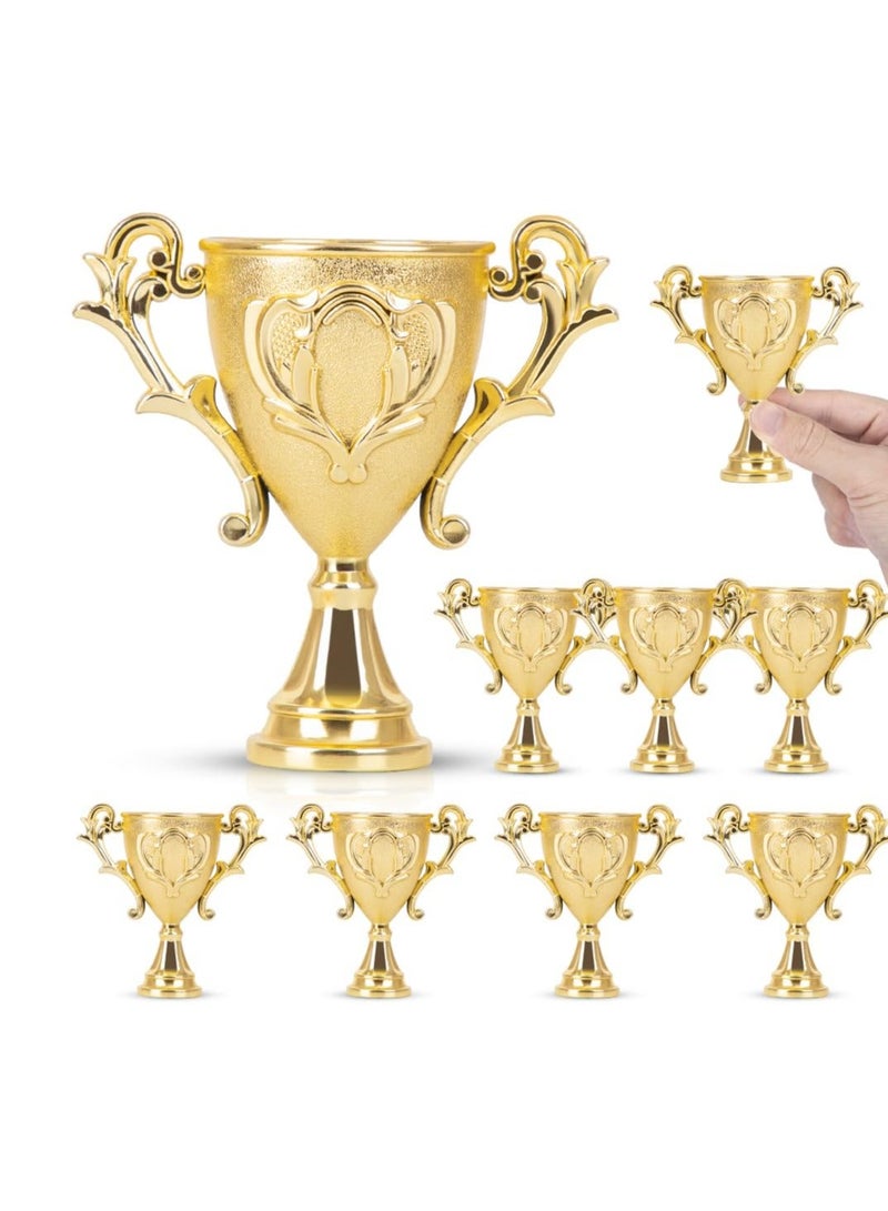 Gold Mini Trophies for Kids, 10 Pcs Trophy Award - Plastic Football Awards and Trophies Cup - Funny Trophy for Brings Joy and Recognition Party - Image 1