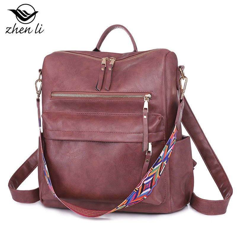 Zhenli Retro Bag Women'S Large Capacity Backpack Niche Design Women'S Backpack Bags Bag - Image 4