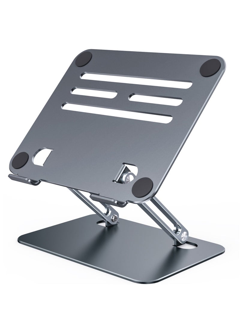 HouDeOS Metal Laptop Stand Adjustable and Foldable Fully  Holder Fits All Computer Laptops and Tablets  - Image 1