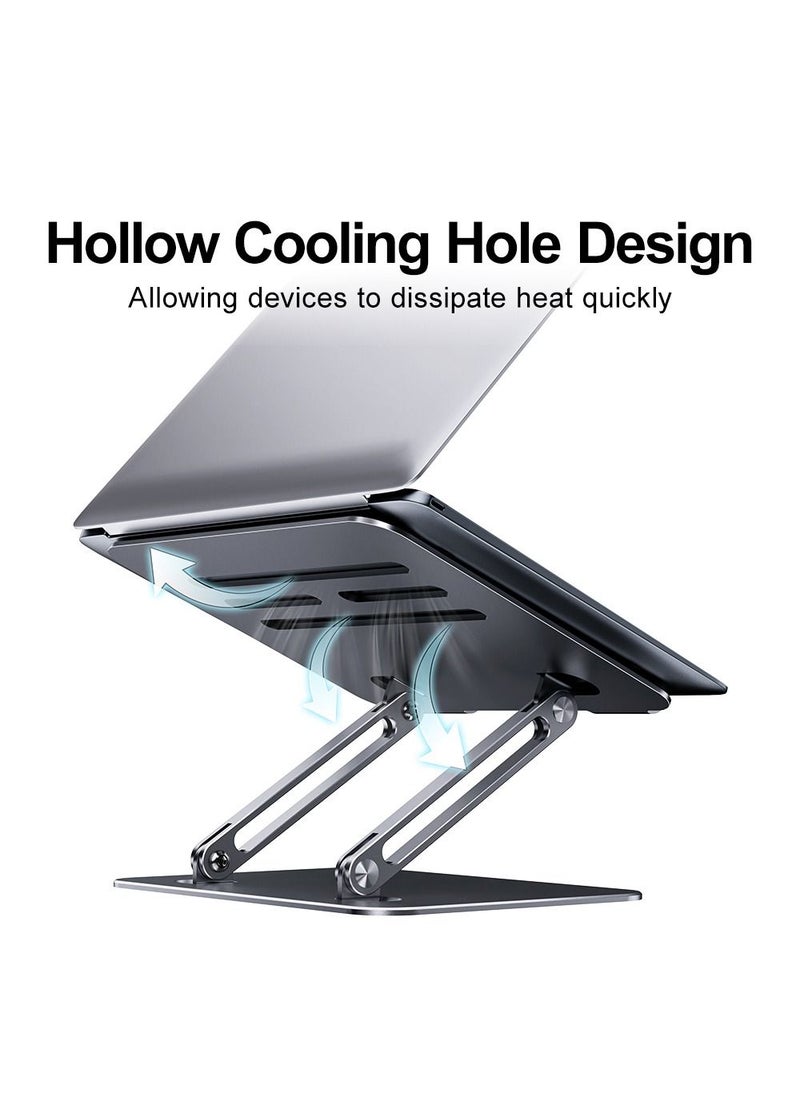 HouDeOS Metal Laptop Stand Adjustable and Foldable Fully  Holder Fits All Computer Laptops and Tablets  - Image 4